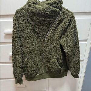 Olive Green Sherpa Jacket